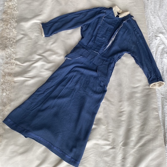 Late 1940s/early 1950s slate blue secretary/office/day dress with pockets - Picture 6 of 10